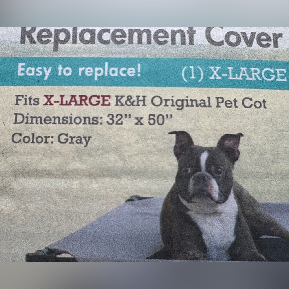 K&H Pet Cot Replacement Cover in Gray - Picture 2 of 2